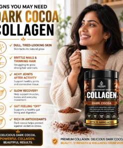 Dark Cocoa Collagen Powder with Pure Dark Cocoa