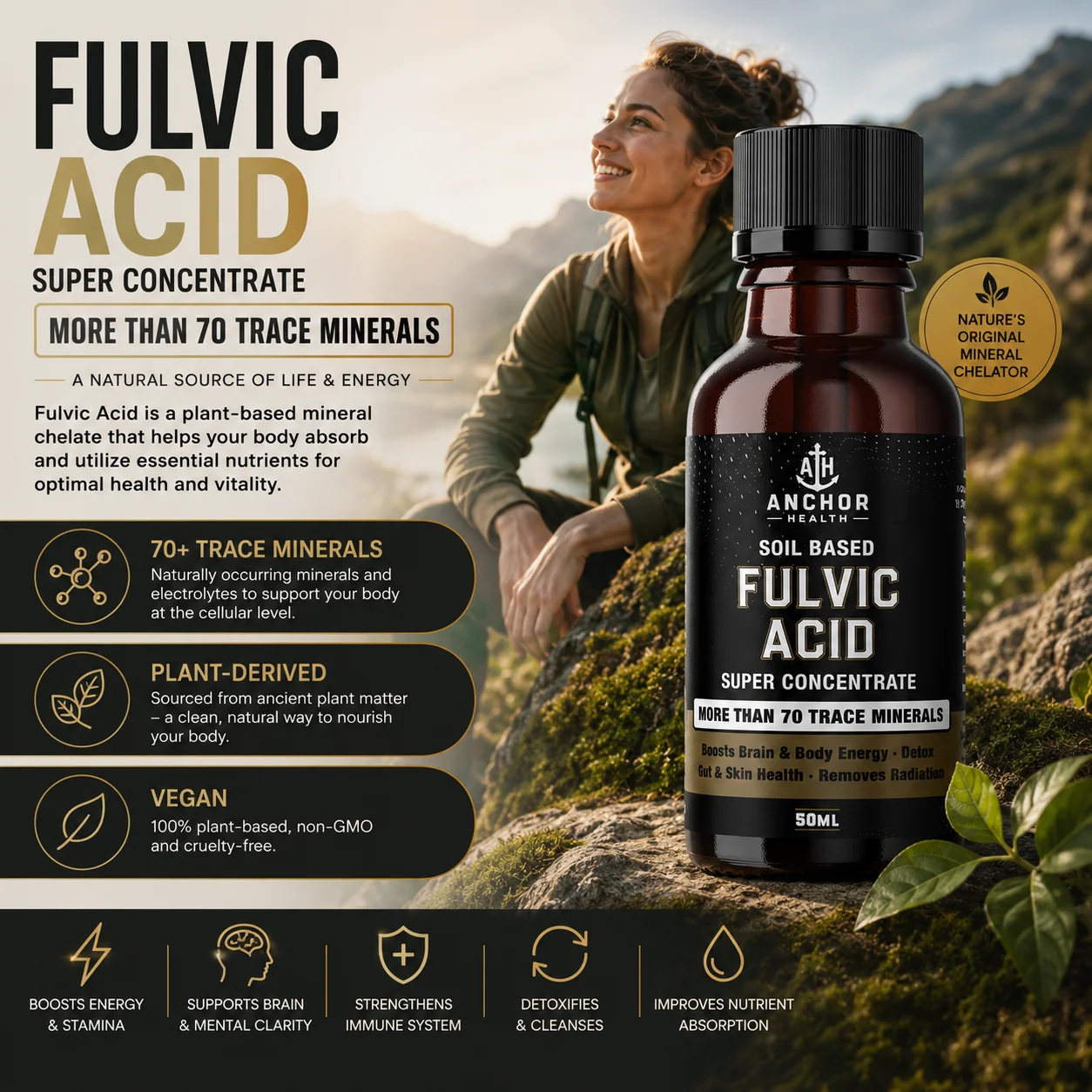 Fulvic Acid Water Drops with over 70 Trace Minerals - 50 ml - Image 4