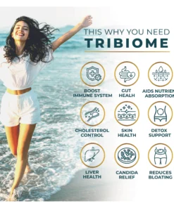 Gut health benefits of probiotic liquid including digestion support, immune boost and microbiome balance