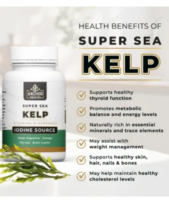 sea kelp capsules close up 500mg iodine supplement capsules