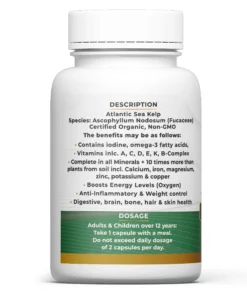 Nutrient-rich sea kelp with iodine, minerals, omega-3, and antioxidants.