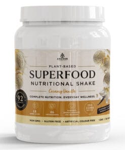Creamy Vanilla Plant-Based Superfood Nutritional Shake with moringa baobab and fulvic acid