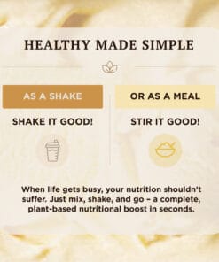 Creamy Vanilla Plant-Based Superfood Nutritional Shake with moringa baobab and fulvic acid