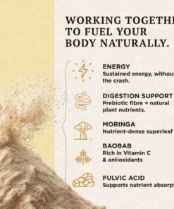 Creamy Vanilla Plant-Based Superfood Nutritional Shake with moringa baobab and fulvic acid